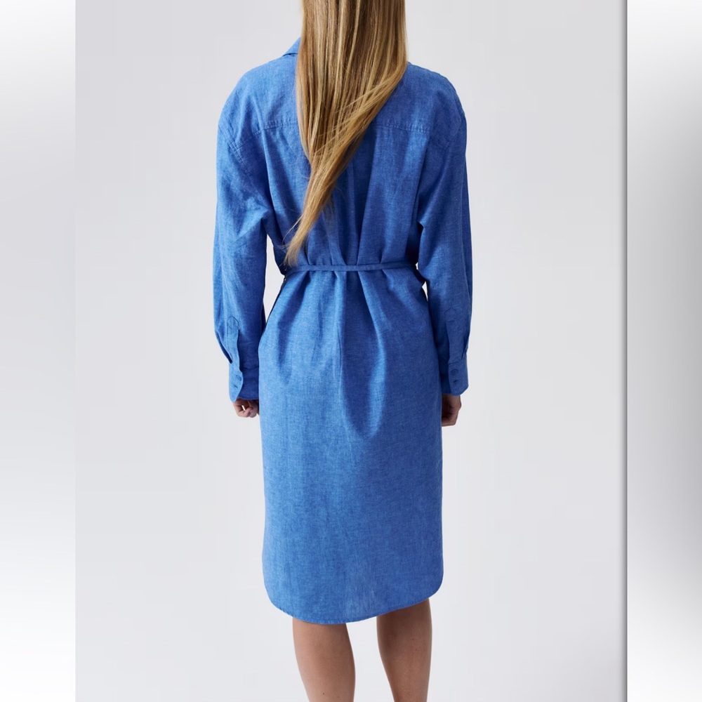 H&M blue button up dress M - Picture 5 of 5